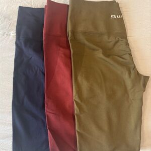 Sunzel Women's Leggings - Olive, Red, and Navy